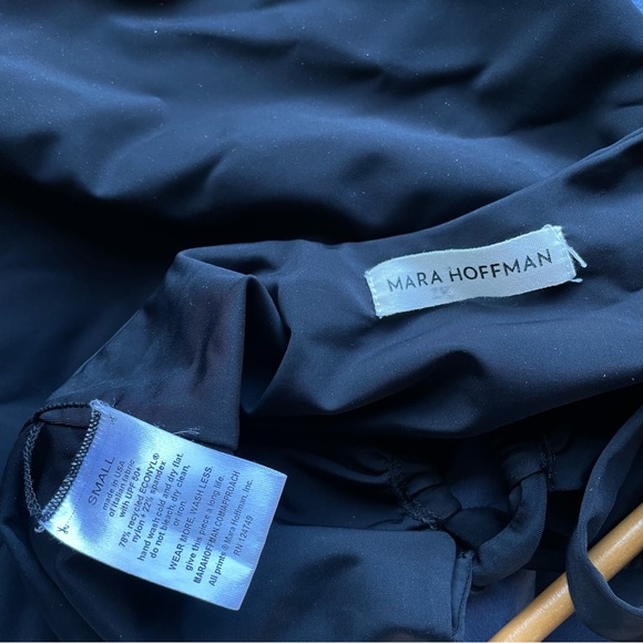 Mara Hoffman Aya Halter One-Piece Swimsuit Black Open Back Swim Surf Size Small - Picture 9 of 10